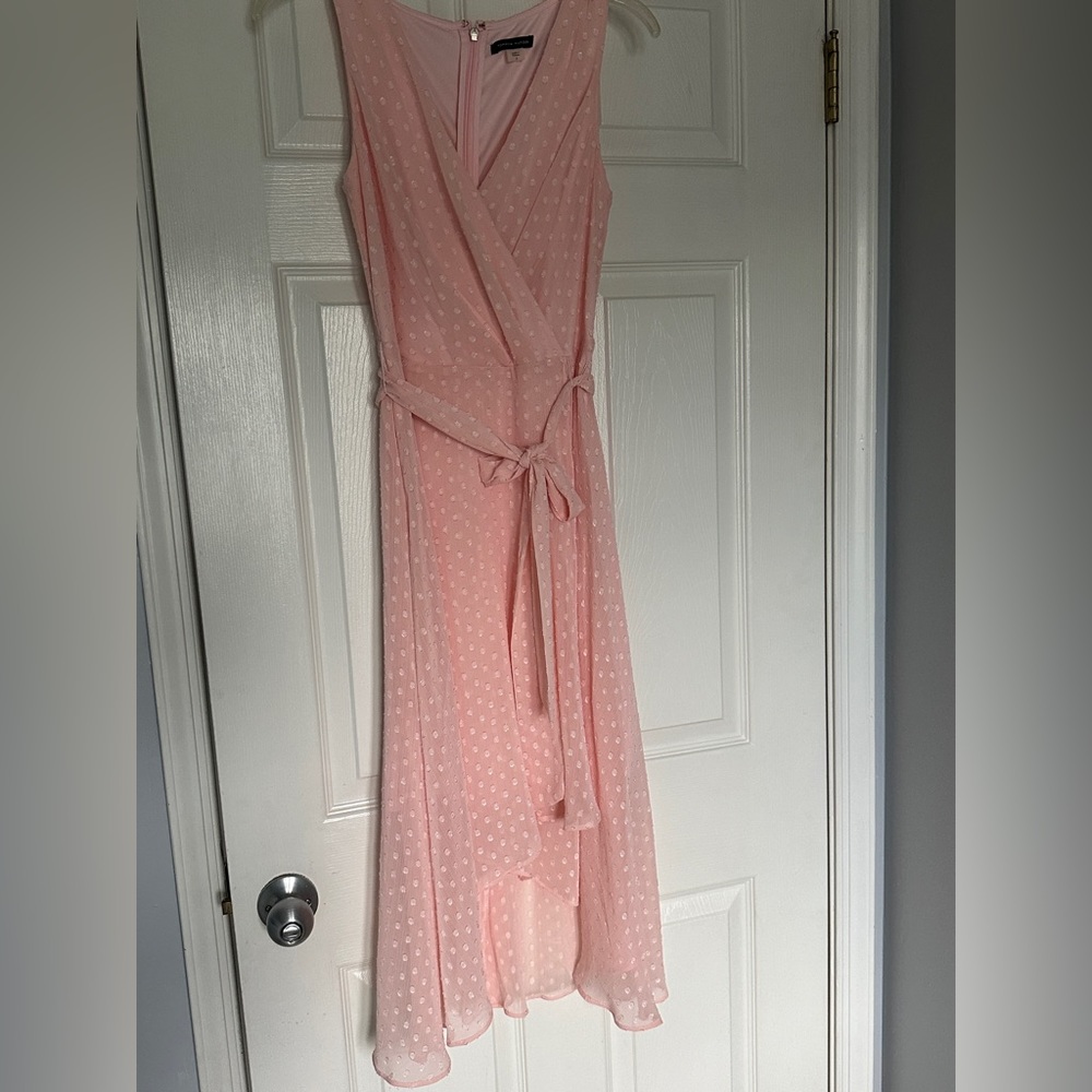 Pink clip dot Tommy Hilfiger chiffon wrap dress.  Size 2 - new with tags!